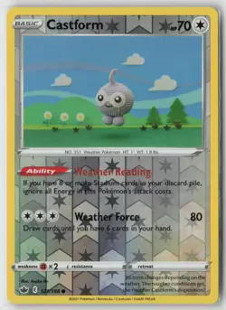 Castform 121/198 Common Chilling Reign Pokemon Reverse Holo Near Mint - Image 1