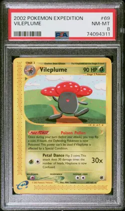 2002 POKEMON EXPEDITION #69 VILEPLUME PSA 8 - Image 1
