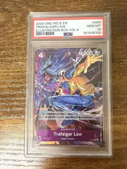 2026 One Piece Trafalgar Law Illustration Box Vol.6 Promo P-093 P English PSA10 - Image 1