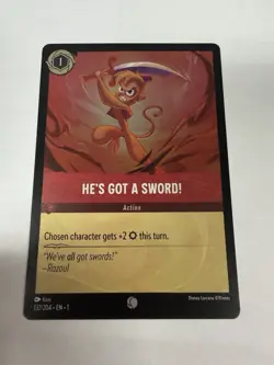 Disney Lorcana The First Chapter - He's Got A Sword! 132/204 - Cold Foil Holo NM - Image 1