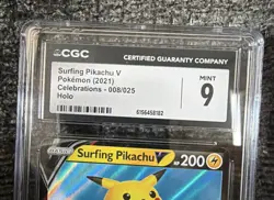 Pokemon TCG Surfing Pikachu V Celebrations 008/025 Holo CGC 9 (2021) - Image 3