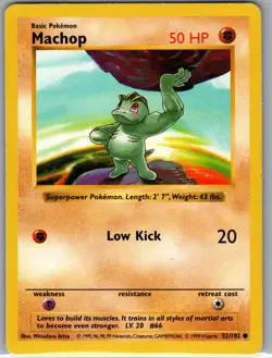 Machop 52/102 Base Set (Shadowless) - Pokemon Card - LP - Image 1