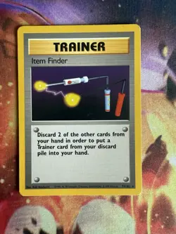 Pokemon TCG Item Finder 74/102 Base Set Rare WOTC Vintage Trainer Card LP/MP - Image 1