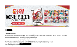 Round 1 One Piece Trading Card Game Promo (ENGLISH) ✅ PRESALE - 10 SEALED PACKS! - Image 2