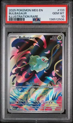 2025 POKEMON MEG EN-MEGA EVOLUTION ILLUSTRATION RARE #133 BULBASAUR PSA 10 - Image 2