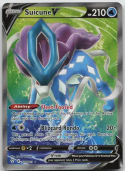 Suicune V 173/203 Ultra Rare Evolving Skies Pokemon Near Mint - Image 1