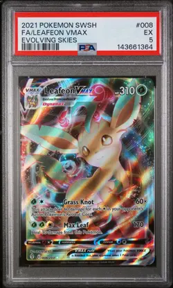 Leafeon Vmax 008/203 Evolving Skies Pokemon PSA 5 - Image 1