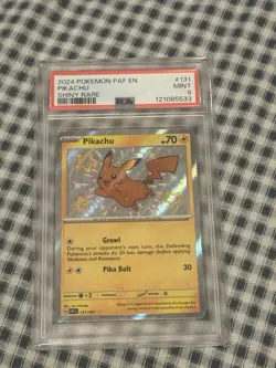 Pokemon Pikachu 131/091 SV: Paldean Fates Shiny Rare Holo PSA 9 2024 - Image 1