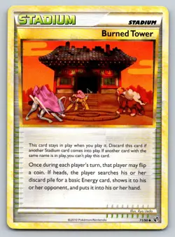 Burned Tower 71/90 Uncommon HGSS Undaunted Pokemon Near Mint - Image 1