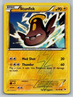 Stunfisk 42/101 Common Noble Victories Pokemon Reverse Holo Near Mint - Image 1