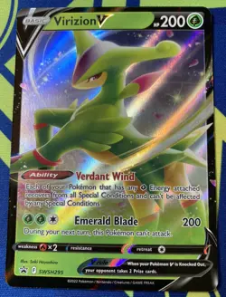 Pokemon TCG Virizion V SWSH Black Star Promos SWSH295 Holo Promo - Image 1
