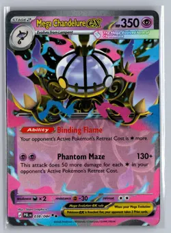 Mega Chandelure ex 038/084 Double Rare Pitch Black Pokemon Holo Near Mint - Image 1
