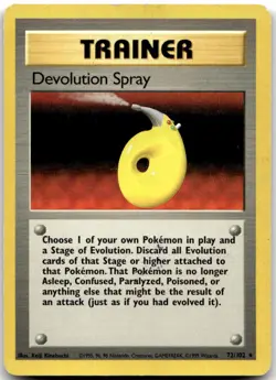 Devolution Spray 72/102 Rare Base Set Unlimited Pokemon Damaged - Image 1