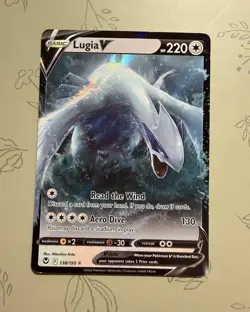 Pokemon TCG Lugia V 138/195 Ultra Rare Holo English SwSh Silver Tempest - Image 1