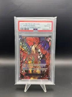 PSA 10 - One Piece St. Marcus Mars Special Alt Art Rare OP13-080 RED LETTERS - Image 3