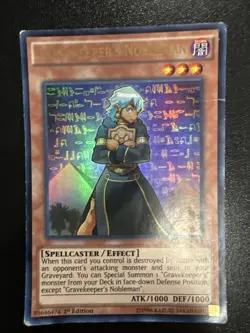 Gravekeeper's Nobleman MP14-EN212 1st Edition Ultra Rare Yugioh Card - Image 1