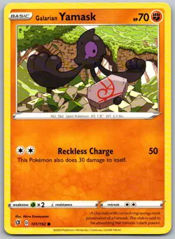 Galarian Yamask 101/192 Common Rebel Clash Pokemon Near Mint - Image 1