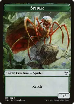 Spider MTG Theros Beyond Death Token NM x4 (1/2 Reach) - Magic Card - Image 1