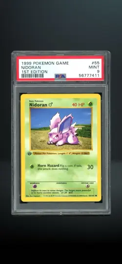 Nidoran - 1st Edition Shadowless Base Set - 55/102 - PSA 9 - 1999 Pokemon - Image 1