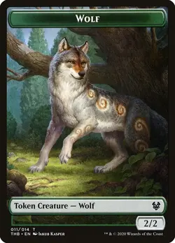 Wolf MTG Theros Beyond Death Token NM x4 (2/2) - Magic Card - Image 1