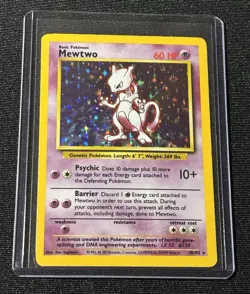 Mewtwo 10/102 Holo Base Set 1999 WOTC MP Vintage Pokemon TCG Card - Image 1