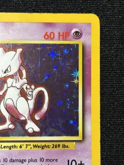 Mewtwo 10/102 Holo Base Set 1999 WOTC MP Vintage Pokemon TCG Card - Image 5