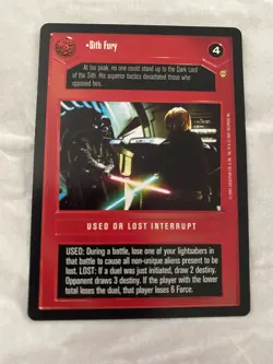 Decipher Star Wars CCG Tatooine SITH FURY Card NEVER PLAYED - Image 1