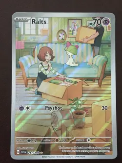 Pokemon TCG Ralts Scarlet & Violet Base Set Holo Illustration Card 211/198 - Image 1