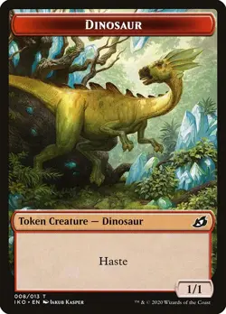 Dinosaur MTG Ikoria Token NM x4 (1/1 Haste) - Magic Card - Image 1