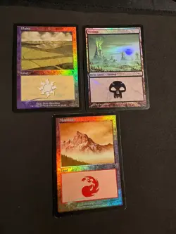 x3 Foil Plains Basic Land 332 [Odyssey/+more] 3x Magic MTG Cards MP/HP - Image 1