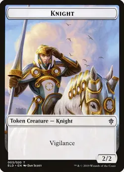 Knight MTG Throne of Eldraine Token NM x4 (2/2 Vigilance) - Magic Card - Image 1