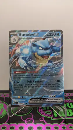 Pokemon TCG #030/142 Blastoise ex Double Rare Holo Card Stellar Crown SV07 NM - Image 1
