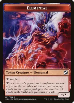 Elemental MTG Midnight Hunt Token NM x4 (*/* Trample) - Magic Card - Image 1