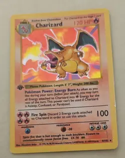 1st Edition Shadowless Charizard 4/102 Base Set Holo Pokemon Card - Image 4