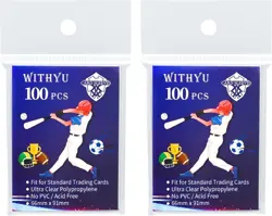 200 Pcs Soft Trading Card Sleeves, Top Loading Penny 2.6x3.6 inch, Clear - Image 1