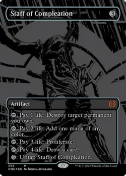 [1x] Staff of Compleation - Oil Slick Raised Foil Near Mint, English Phyrexia: A - Image 1