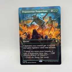 Preposterous Proportions 0338 Foundations Borderless Rare MTG Green Sorcery - Image 2