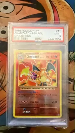 2016 Pokemon XY Evolutions Charizard Reverse Foil PSA 9 #11 - Image 1