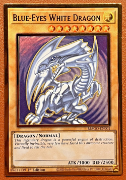 YuGiOh! Blue-Eyes White Dragon (Premium Gold Rare) MAGO-EN001 1st Edition NM - Image 1
