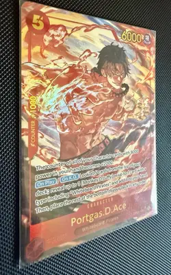 Bandai Portgas.D.Ace One Piece OP16-118 Secret Rare Foil Alt Art ENG 6000 Power - Image 4