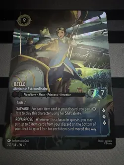 Disney Lorcana enchanted Belle Mechanic Extraordinaire 217/204 Archazia's - Image 1
