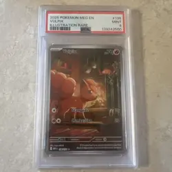 2025 Pokemon Mega Evolution Vulpix Illustration Rare #138/132 PSA 9 MINT - Image 1