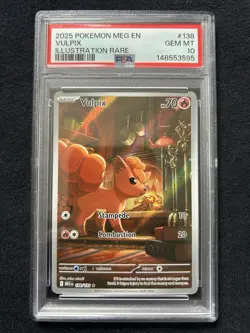 Pokemon 2025 ME01 Mega Evolution Vulpix 138/132 Illustration Rare Holo PSA 10 - Image 1