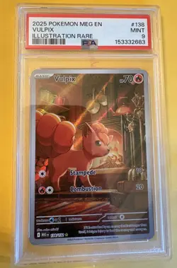 PSA 9 MINT Vulpix Mega Evolution Illustration Rare Holo 2025 Pokemon 138/132 - Image 1