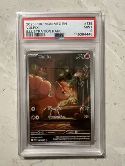 2025 Pokemon Mega Evolution Vulpix Illustration Rare 138/132 PSA 9 Mint - Image 1