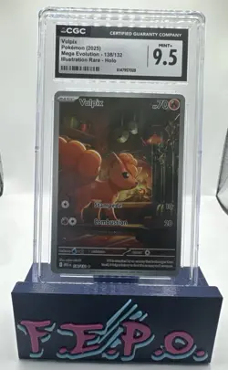 2025 Pokemon Mega Evolution Illustration Rare Holo Vulpix 138/132 CGC 9.5 - Image 1