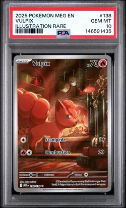 PSA 10 Vulpix 138/132 Illustration Rare Mega Evolution 2025 Pokemon - Image 1