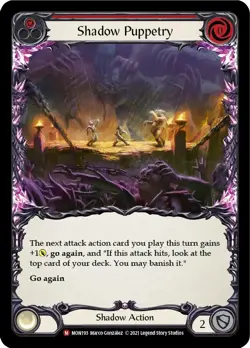 Flesh and Blood TCG Card Single Shadow Puppetry 1st Edition NF Monarch MON193 NM - Image 1