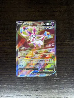 2021 Pokemon SWSH Evolving Skies Full Art Sylveon V Alt Art Card #184/203 - Image 1
