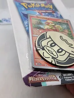 Paldea Evolved Carded Booster Pack Pokemon Growlithe 024Promo + Coin*CCGHouse*BJ - Image 4